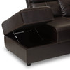 Baxton Studio Roland Dark Brown 2-Piece Sectional with Recliner and Storage Chaise 131-7172